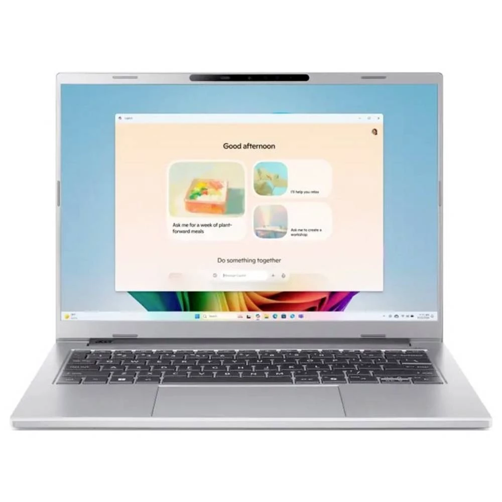 Acer Notebook Aspire 14 AI OLED 35.6 cm (14 palac) WUXGA AMD Ryzen AI 5 330 16 GB RAM 1 TB SSD njemačka, qwertz srebrna slika