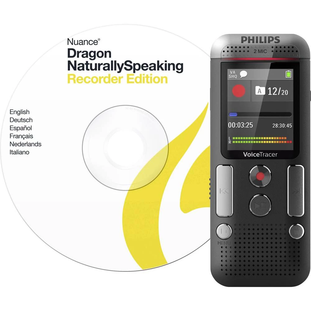 Digitalni diktafon Philips DVT2710 Vrijeme snimanja (maks.) 2280 h Antracitna boja slika