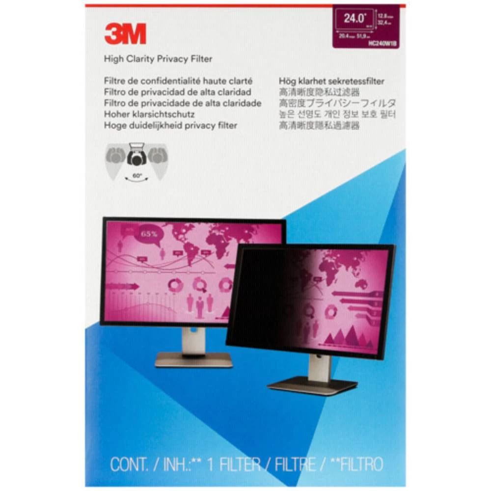 3M HC240W1B Folija za zaštitu zaslona 61 cm (24 ") Format slike: 16:10 7100136967 Pogodno za model: Univerzalno slika