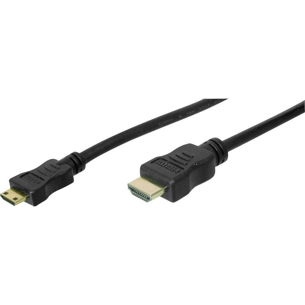 Digitus HDMI Priključni kabel [1x Muški konektor HDMI - 1x Muški konektor Mini HDMI tipa C] 3 m Crna slika
