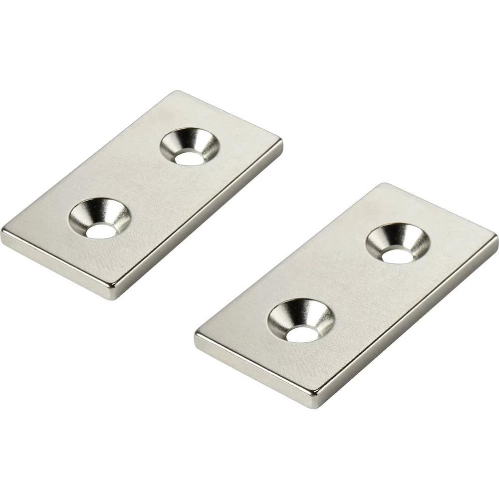 TRU COMPONENTS TC-12250652 trajni magnet pravokutni (D x Š x V) 40 x 20 x 5 mm  M4  Granična temperatura (maks.): 150 ° slika