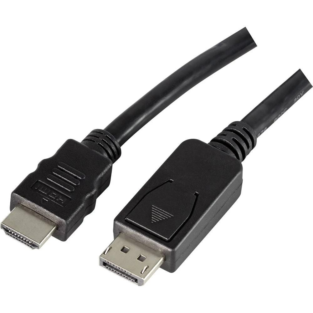 LogiLink HDMI / DisplayPort Priključni kabel [1x Muški konektor DisplayPort - 1x Muški konektor HDMI] 1 m Crna slika