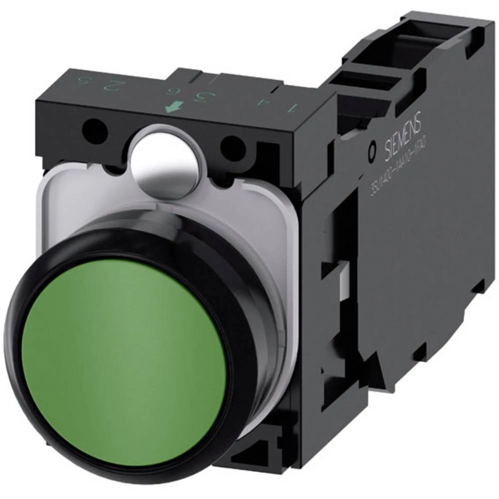 Siemens 3SU1100-0AB40-1FA0 tipkalo prednji prsten od plastike, okrugao  dugme crna, zelena   1 St. slika