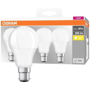 OSRAM 4058075819511 LED Energetska učinkovitost 2021 F (A - G) B22d oblik kruške 8.5 W = 60 W toplo bijela (Ø x D) 60 mm x 112 mm  4 St. slika