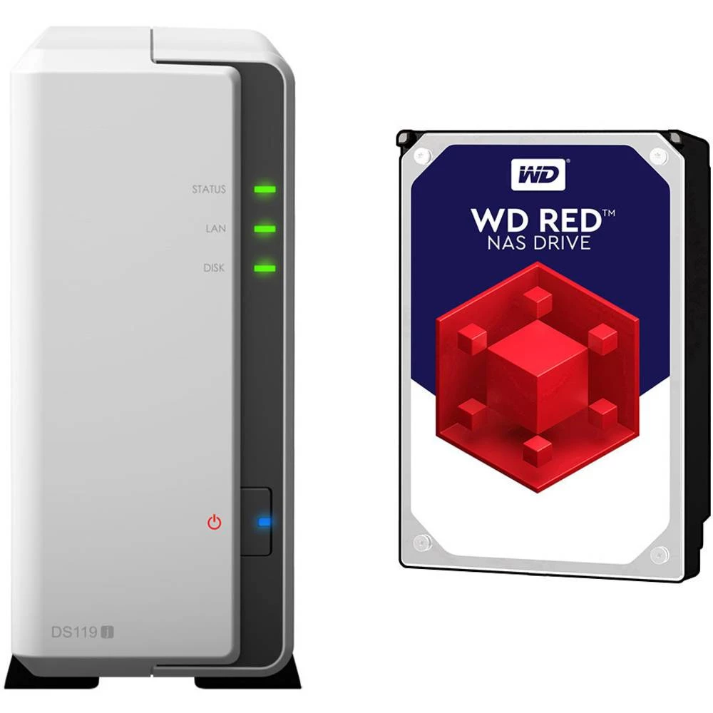 NAS server 6 TB Synology DiskStation DS119J-6TB-RED 1 Bay Opremljena sa WD RED slika