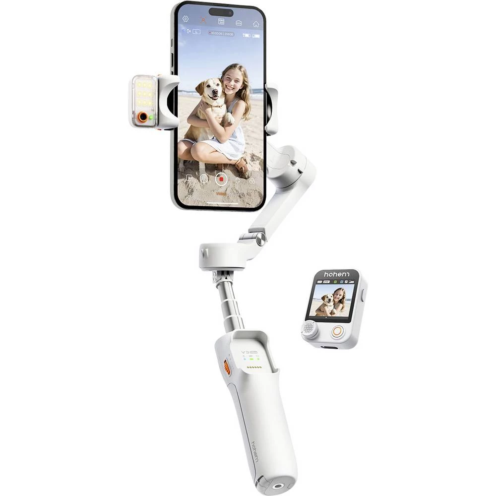 Hohem iSteady V3 Ultra WTH električni stabilizator 1/4 inča bijela Bluetooth, ugrađeni akumulator, ugrađeni stalak, uklj slika