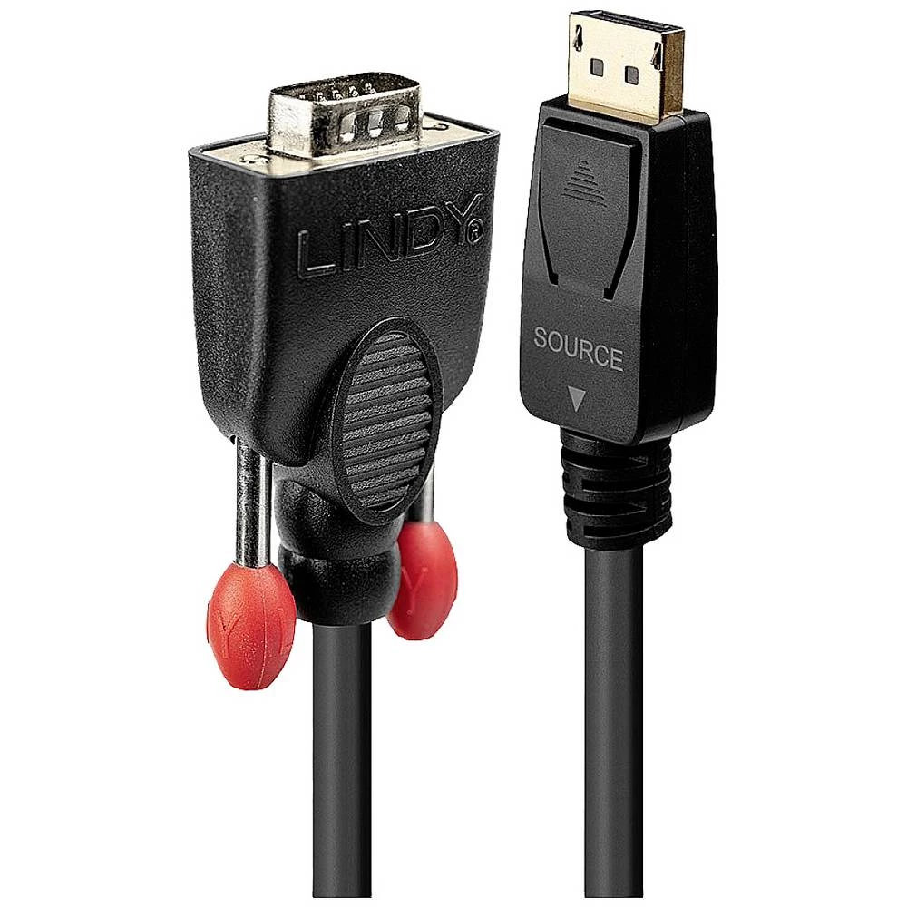 LINDY  priključni kabel VGA 9-polni utikač, DisplayPort utikač 5 m crna 41944  VGA kabel slika