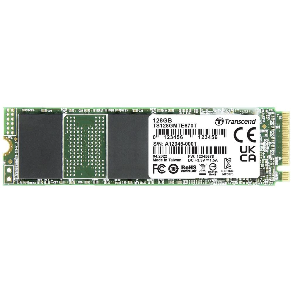 Transcend MTE670T 128 GB unutarnji M.2 PCIe NVMe SSD 2280 PCIe nvme 3.0 x4 industrijsko TS128GMTE670T slika