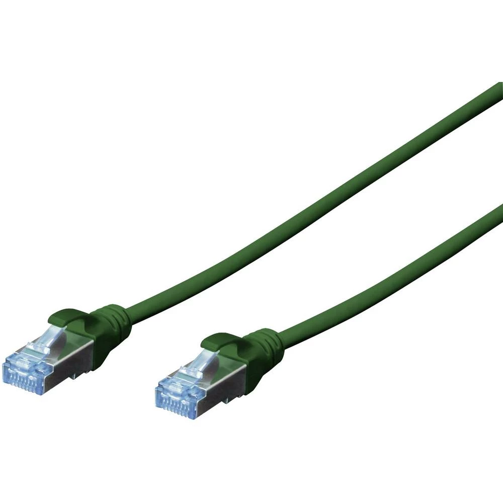 LAN (RJ45) Mreža Priključni kabel CAT 5e SF/UTP 5 m Zelena Upleteni parovi Digitus Professional slika