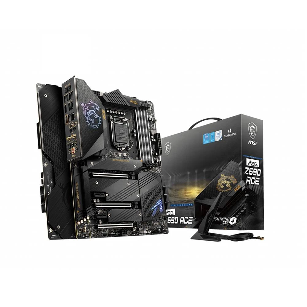 MSI MEG Z590 ACE, Intel, LGA 1200, Intel® Celeron®, Intel® Core™ i3, Intel® Core™ i5, Intel® Core™ i7, Intel® Core™ i9, Intel® Pentium®, DDR4-SDRAM, 128 GB, DIMM MSI MEG Z590 ACE matična ploča Baza... slika