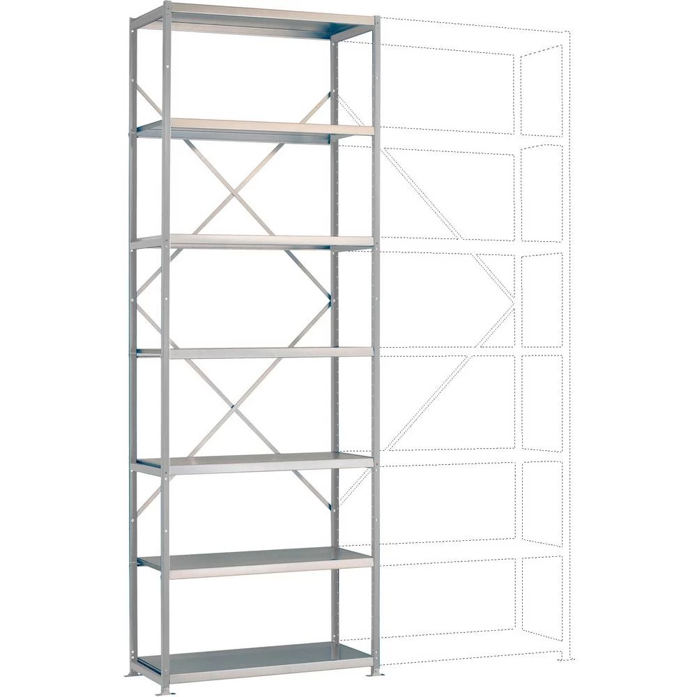 Osnovni modul regalne police (Š x V x d) 1030 x 3000 x 600 mm Čelični pod Manuflex RP2133.7035 slika