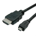Roline green HDMI priključni kabel HDMI A utikač, HDMI Micro D utikač 2 m crna 11445581 bez halogena HDMI kabel