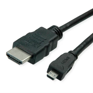 Roline green HDMI priključni kabel HDMI A utikač, HDMI Micro D utikač 2 m crna 11445581 bez halogena HDMI kabel slika