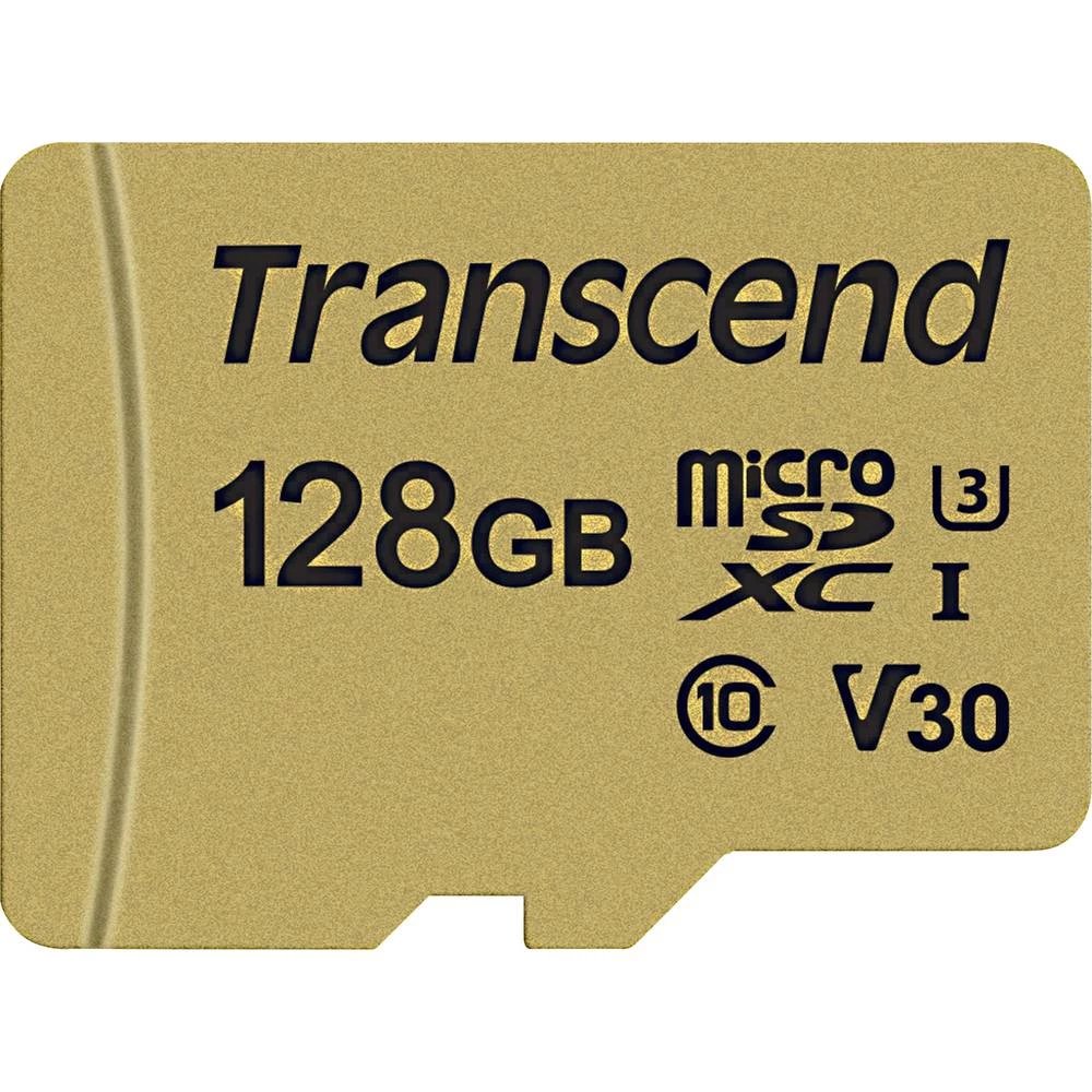 microSDXC kartica 128 GB Transcend Premium 500S Class 10, UHS-I, UHS-Class 3, v30 Video Speed Class Uklj. SD-adapter slika