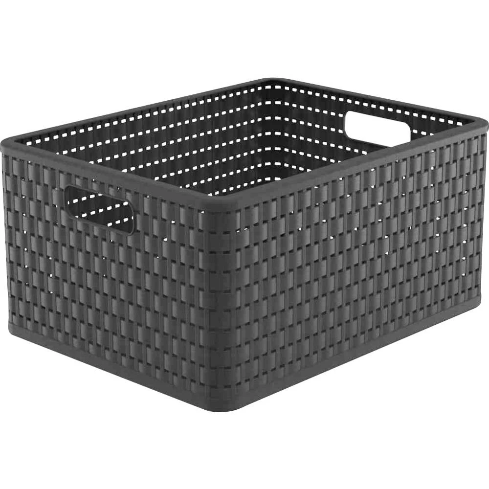 Rotho 1166808853 košarica za pohranu (D x Š x V) 43 x 33 x 21.5 cm antracitna boja 1 kom. slika