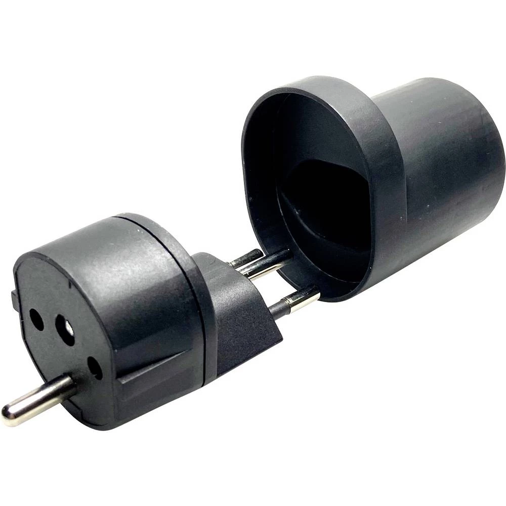 Martin Kaiser 181/sw/1 putni utikač Fix-Adapter CH Typ 12/Schuko denzentraler Steckeransatz, IP 20, schwarz slika