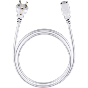 Struja Priključni kabel [1x Sigurnosni utikač - 1x Ženski konektor IEC C13, 10 A] 3 m Bijela Oehlbach slika