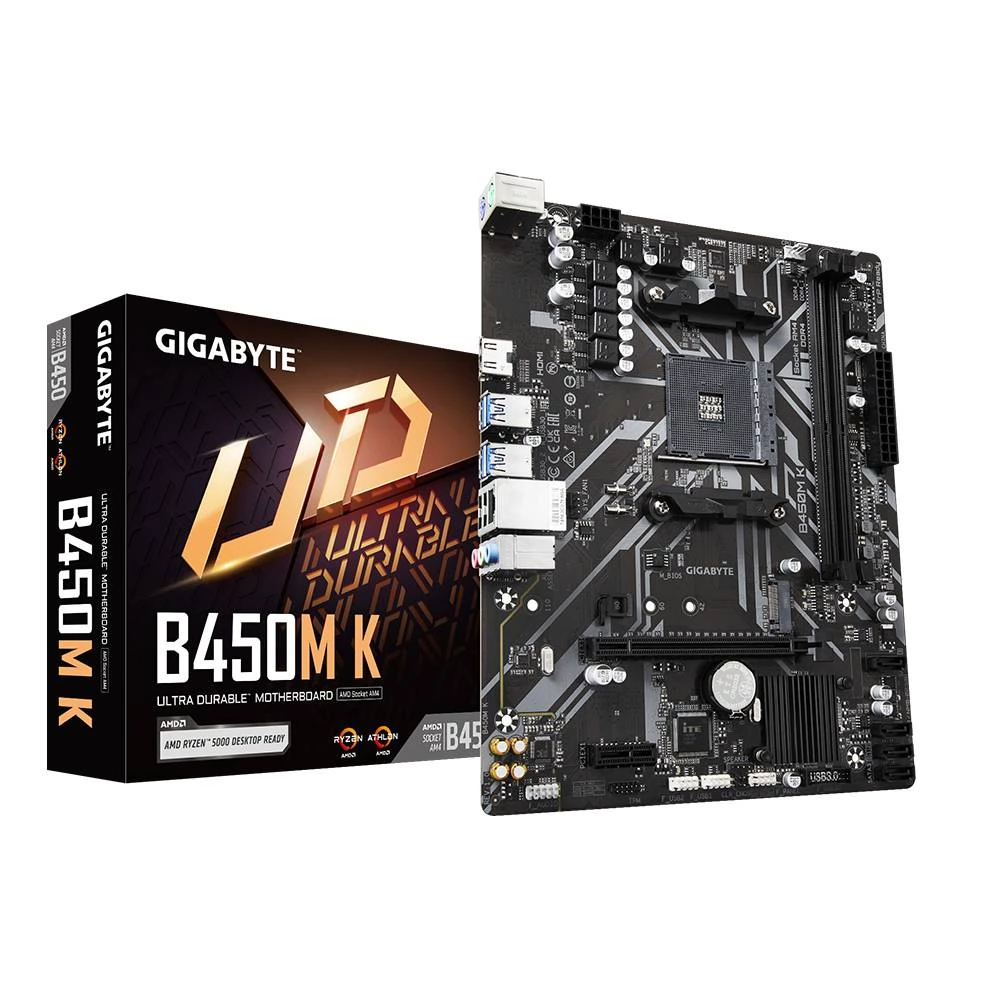 Gigabyte B450M K (rev. 1.0) matična ploča Baza AMD AM4 Faktor oblika (detalji) Micro-ATX Set čipova matične ploče AMD® B slika