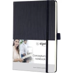 Sigel CONCEPTUM® CO121 bilježnica kockasta crna Broj listova: 97 DIN A5