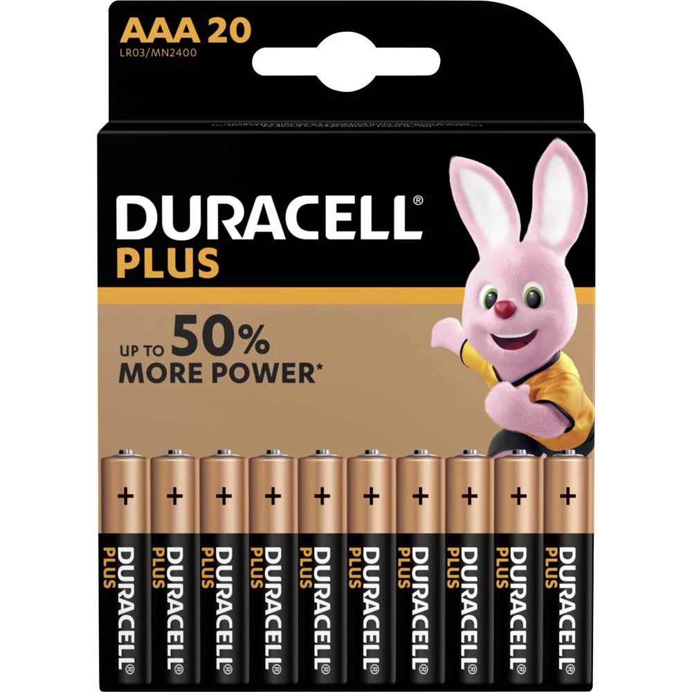 Duracell Plus Power micro (AAA) baterija alkalno-manganov 1.5 V 20 St. slika