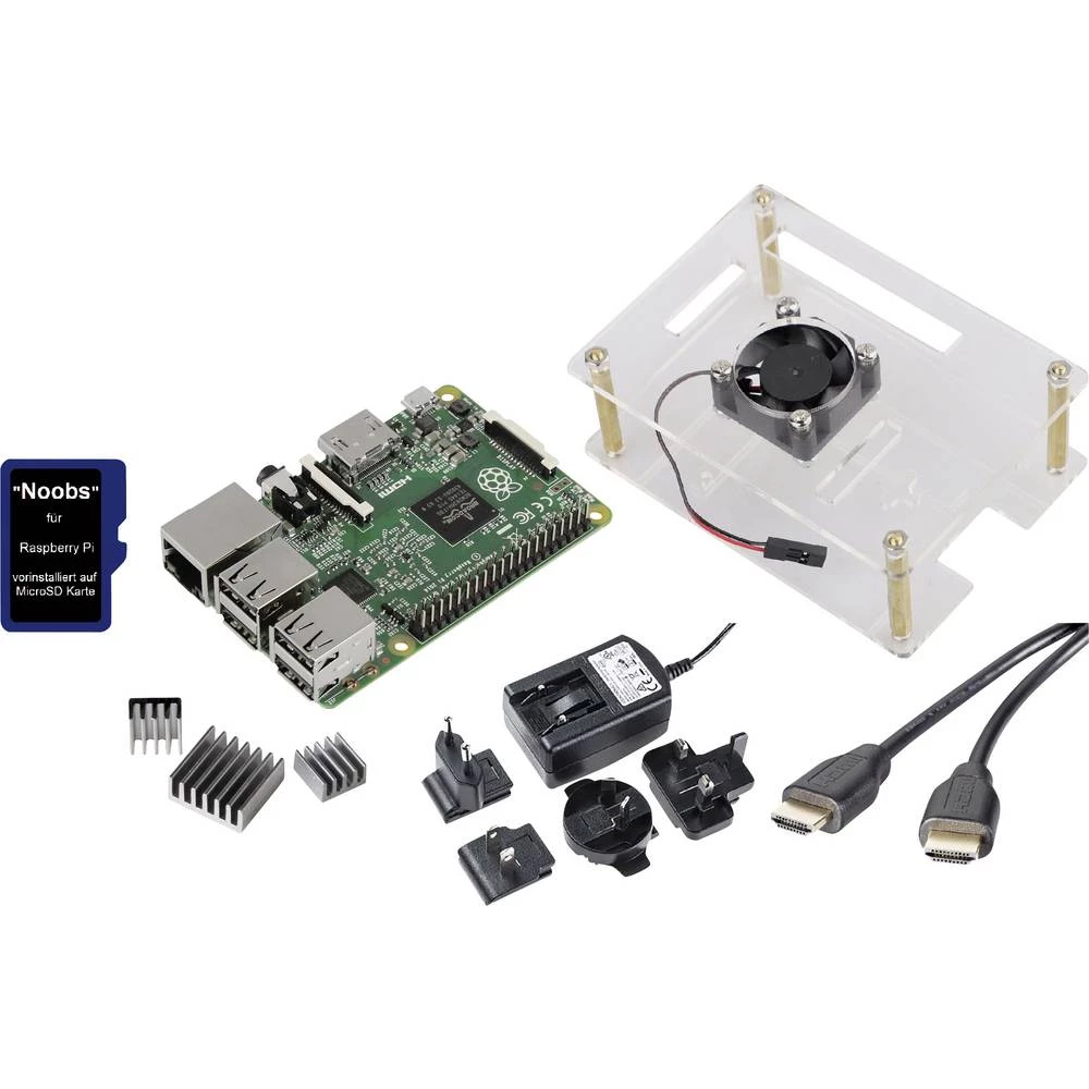 Renkforce Class-Room-Set 5x Raspberry Pi® 2 B 1 GB 4 x 0.9 GHz uklj. kućište, uklj. napajanje, uklj. HDMI kabel , uklj. noobs os, uklj. hladnjak slika