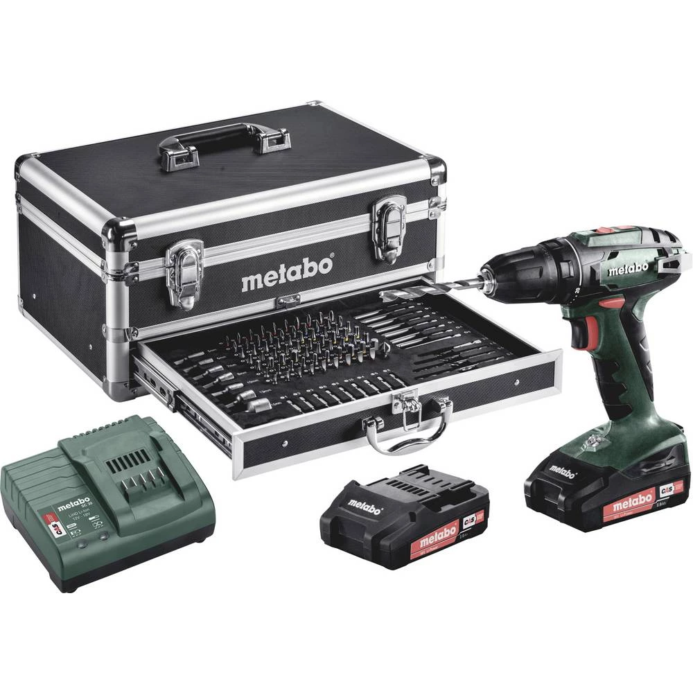 Metabo akumulatorska bušilica 18 V 2.0 Ah li-ion uklj. 2 akumulatora, uklj. kofer, uklj. oprema slika