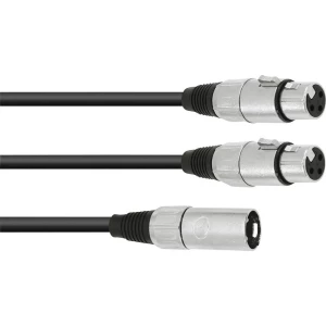 Omnitronic 30225207 XLR adapter cable [1x XLR utikač 3-polni - 2x XLR utičnica 3-polna] 0.50 m crna slika