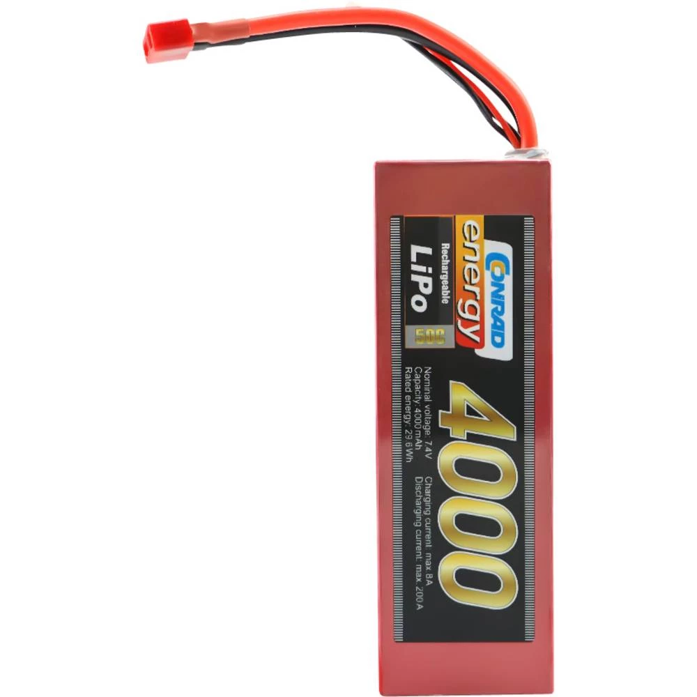 Conrad energy lipo akumulatorski paket za modele 7.4 V 4000 mAh Broj ćelija: 2 50 C kutija tvrda  sustav T-konektora slika