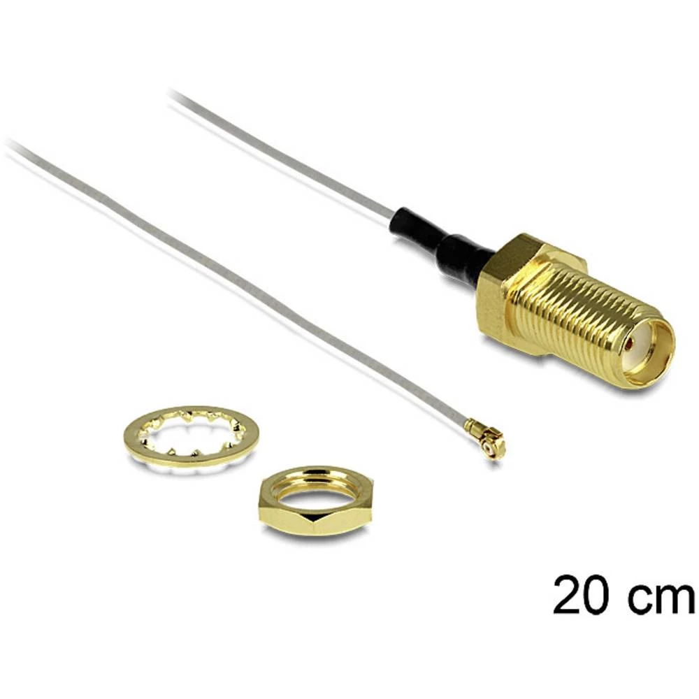 WLAN antene Priključni kabel [1x Ženski konektor SMA - 1x MHF III utikač] 2 m Siva Delock slika