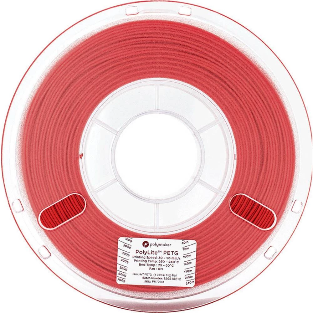 3D pisač filament Polymaker PolyLite 70643 PETG 1.75 mm Crvena 1 kg slika