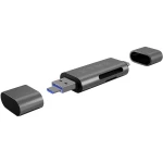 Vanjski čitač memorijskih kartica USB-C™, USB 3.0, Mikro USB 2.0 ICY BOX Antracitna boja