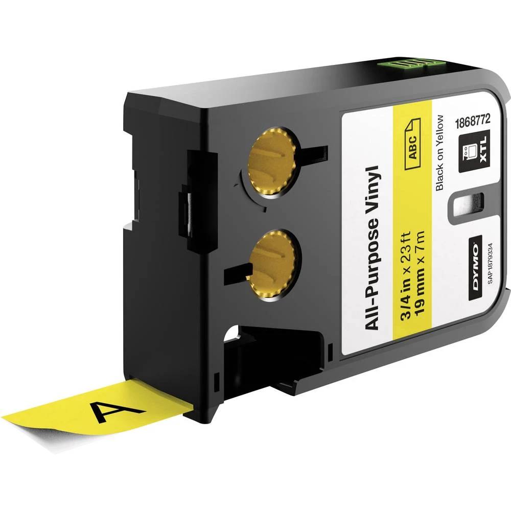 Višenamjenska vinilna traka DYMO XTL Boja trake: Žuta Boja slova:Crna 19 mm 7 m slika