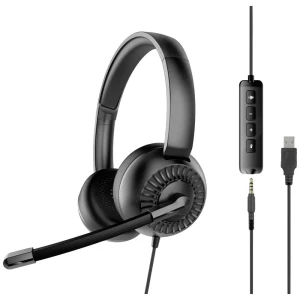 SpeedLink METIS On Ear Headset žičani stereo crna slušalice s mikrofonom, kontrola glasnoće, utišavanje mikrofona slika