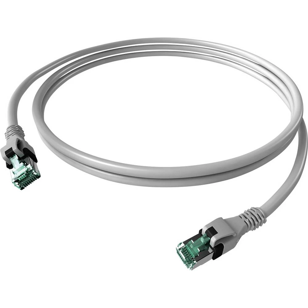 Easylan CPP1OAAAAA0030 RJ45 mrežni kabel, Patch kabel CAT 6a S/FTP 3.00 m siva dvostruko zaštićen, bez halogena, vatrost slika