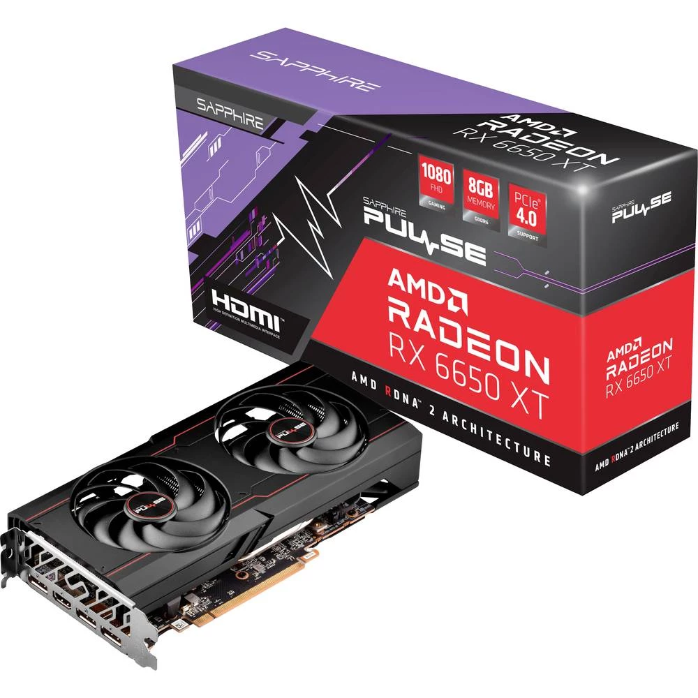 Sapphire grafička kartica AMD Radeon RX 6650 XT Gaming Pulse Overclocked 8 GB GDDR6-SDRAM PCIe  HDMI™, DisplayPort navijena slika