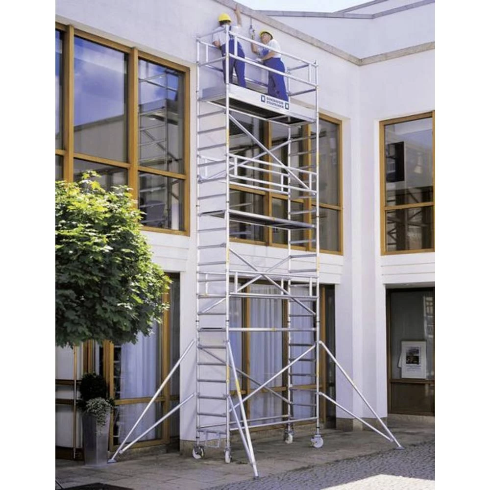 Günzburger Steigtechnik 156346 na roli montaža bez alata Radna visina (maks.): 5.4 m slika
