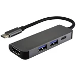 VALUE USB priključna stanica tipa C, HDMI 4K, 2x USB tipa A + tip C PD (isporuka struje Value USB 2.0 adapter  12.99.1042