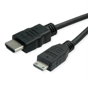 Roline green HDMI priključni kabel HDMI A utikač, HDMI Mini C utikač 2 m crna 11445580 bez halogena HDMI kabel slika