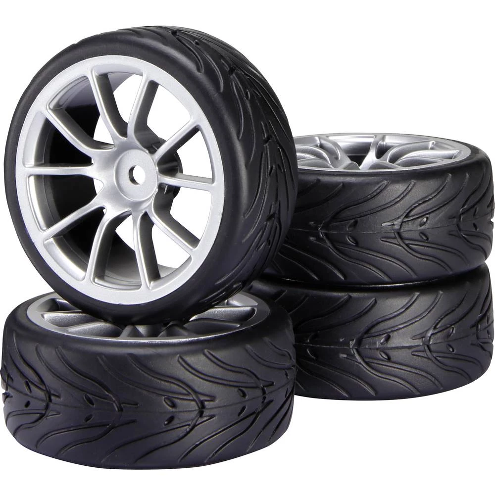 Reely 1:10 Cestovni model Kompletni kotači Devil 10 krakova Srebrna 4 ST slika