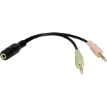LogiLink CA0020 utičnica audio adapter [1x priključna doza za 3,5 mm banana utikač - 2x 3,5 mm banana utikač] crna