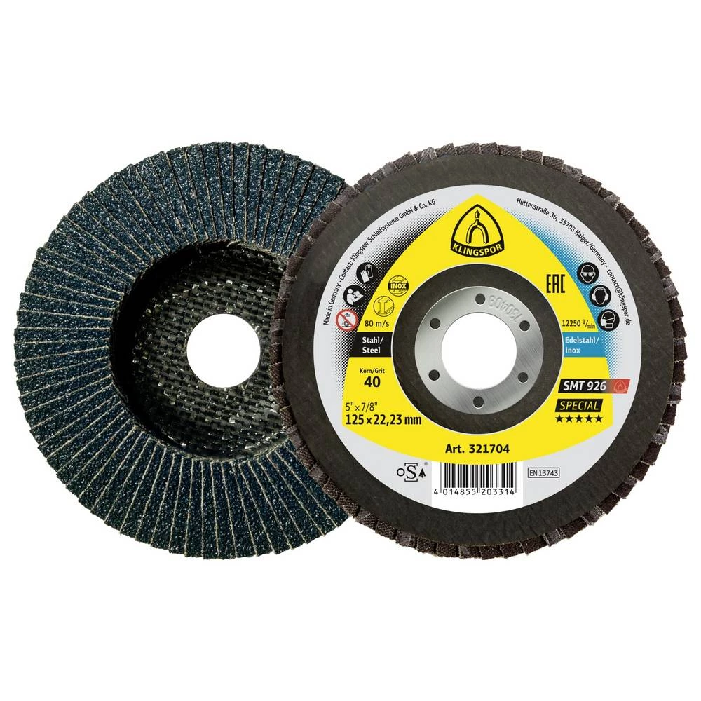 Klingspor 321707 SMT 926 lamelni brusni disk, 125 x 22,23 mm granulacija 60 konveksan promjer 125 mm 10 kom. slika
