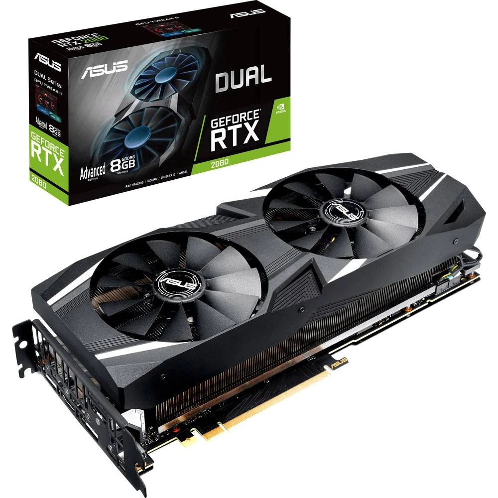 Grafička kartica Asus Nvidia GeForce RTX2080 Dual 8 GB GDDR6-RAM PCIe x16 HDMI&trade;, DisplayPort, USB-C&trade; slika