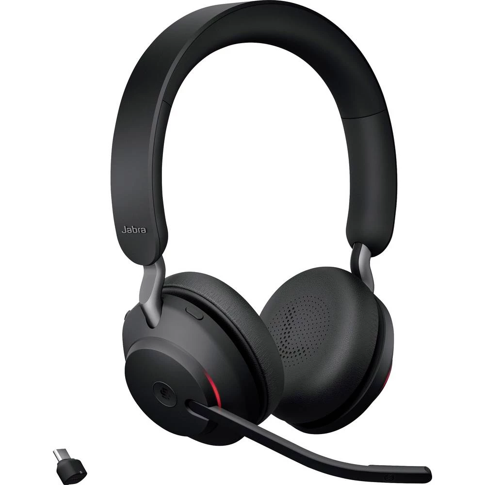 Jabra Evolve2 65 MS telefon On Ear Headset Bluetooth® stereo crna kontrola glasnoće, indikator napunjenosti baterije, slika