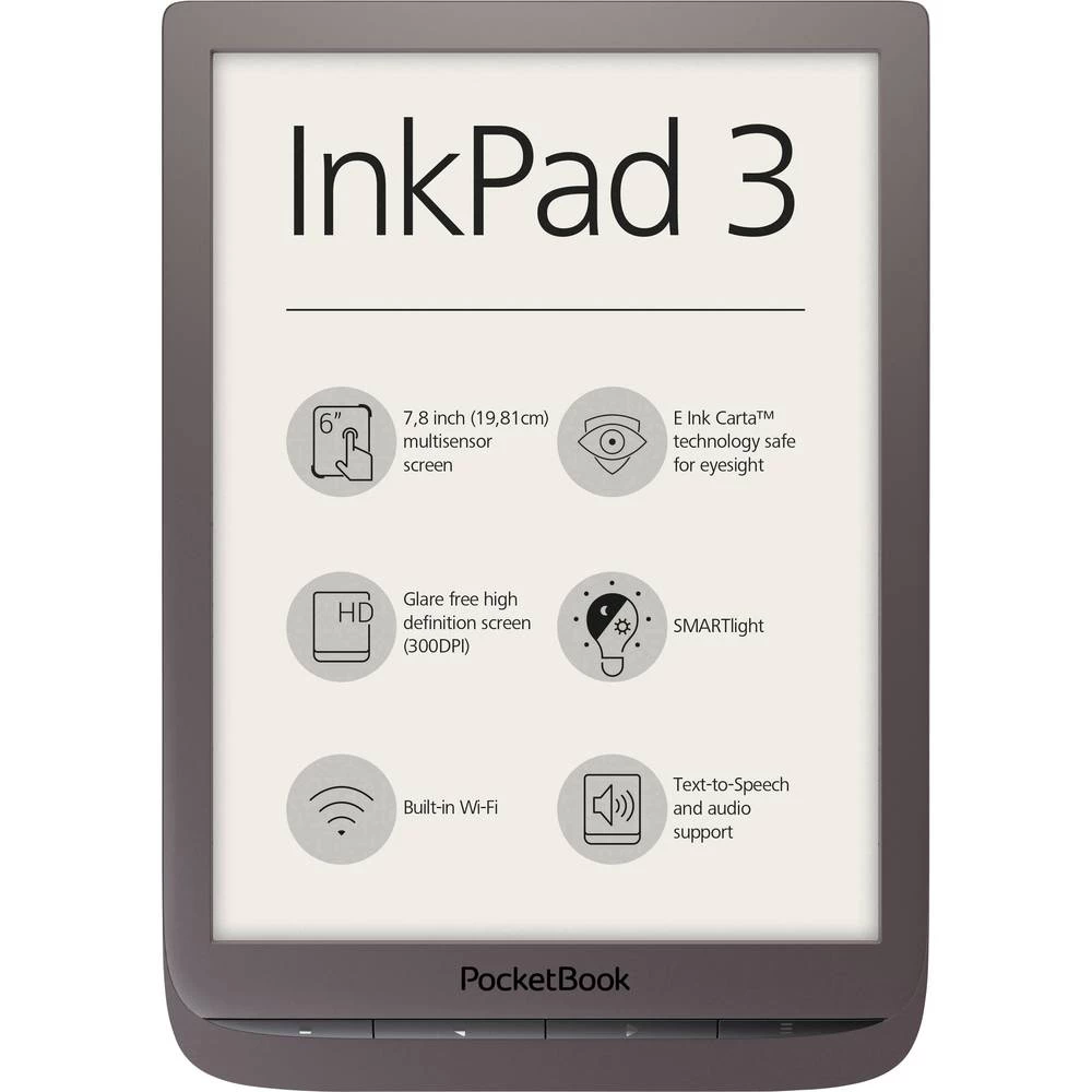 PocketBook INKPAD 3 eBook-čitač 19.8 cm (7.8 ") Tamnosmeđa slika