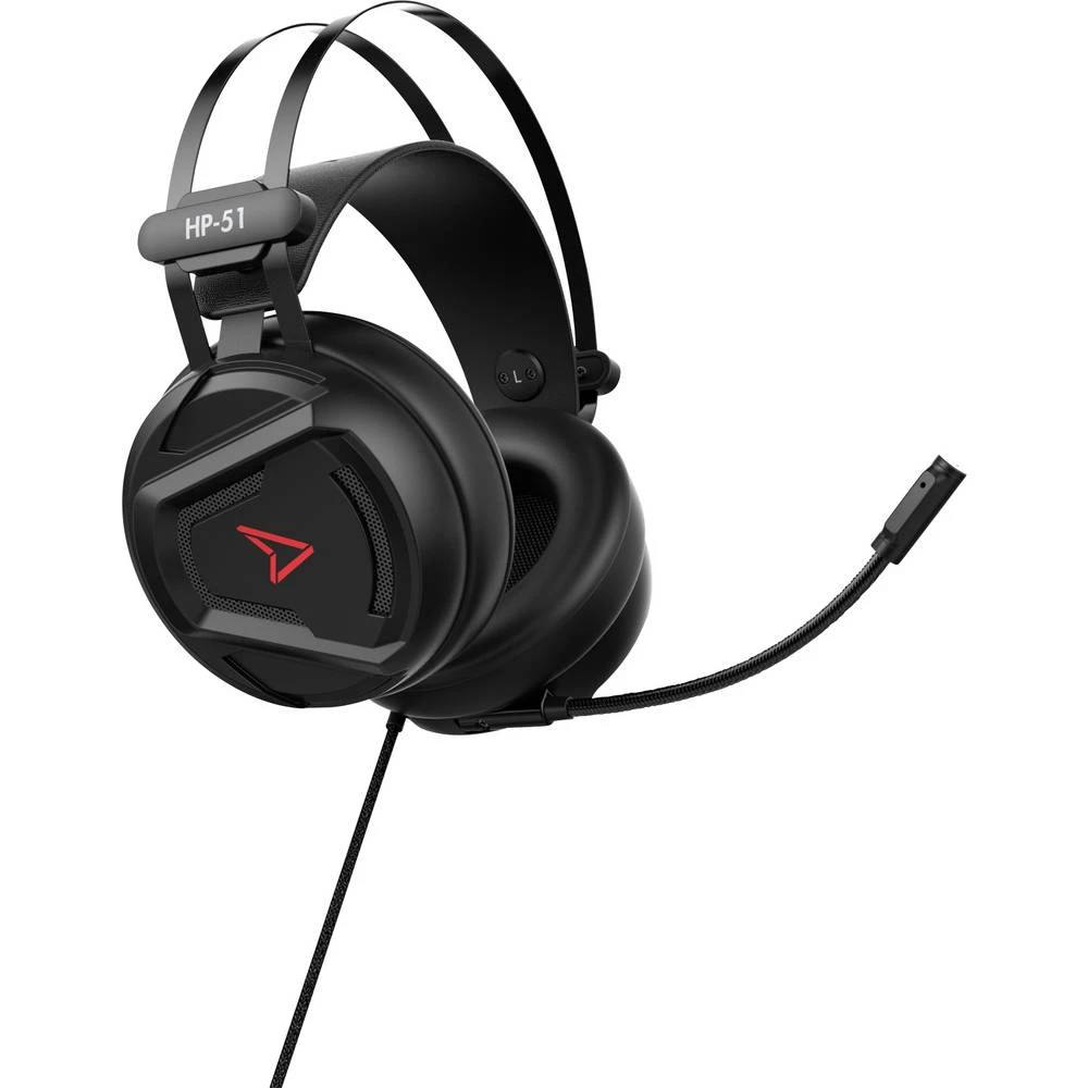 Steelplay HP51 igraće naglavne slušalice sa mikrofonom 3,5 mm priključak, USB sa vrpcom preko ušiju crna slika