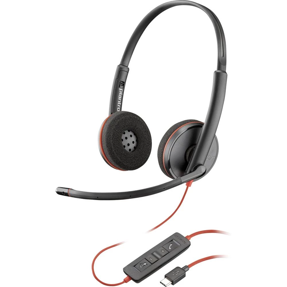 HP Poly Blackwire C3220 računalo  On Ear Headset žičani stereo crna  slušalice s mikrofonom, utišavanje mikrofona, kontr slika