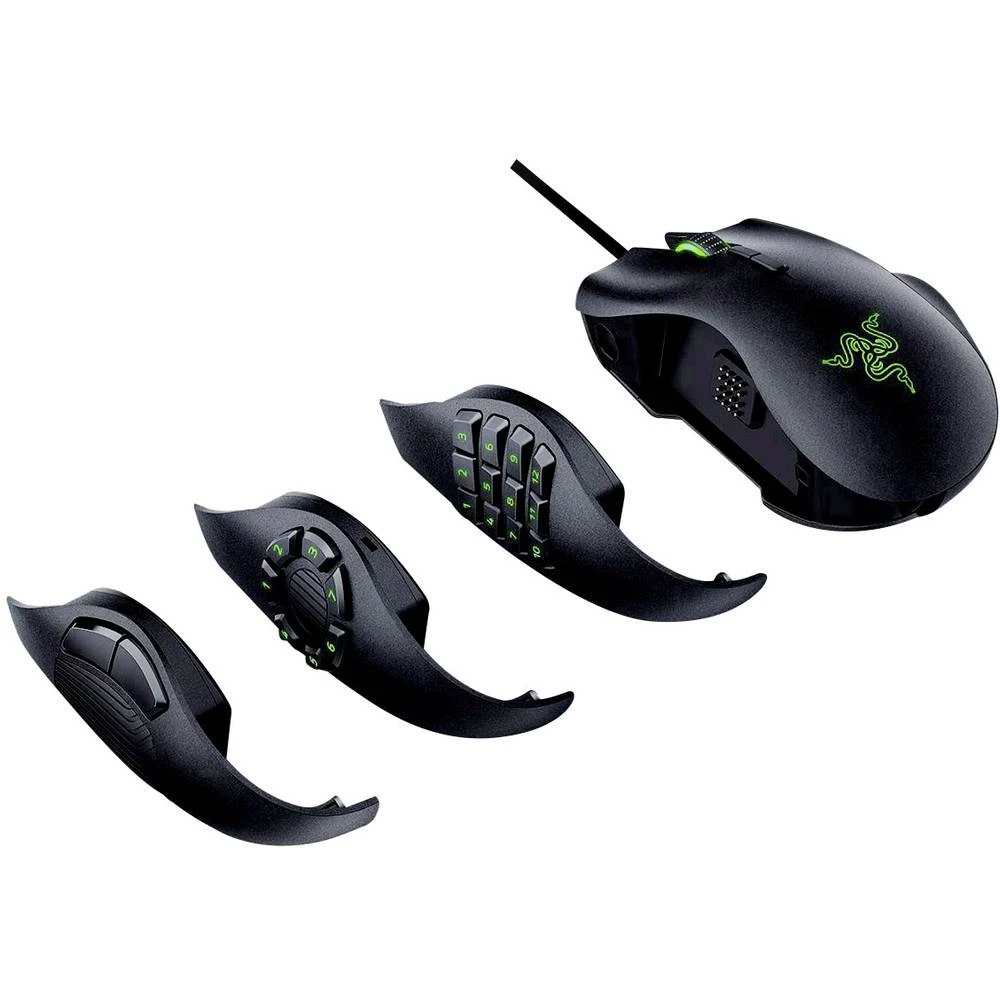 Razer Naga Trinity USB gaming miš Optički Osvjetljen, Ergonomski Crna slika