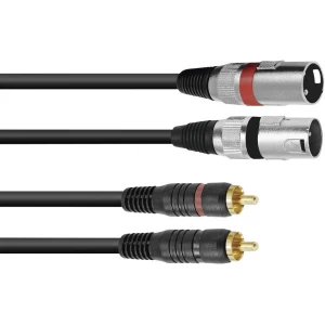 Omnitronic 3022522D XLR adapter cable [2x XLR utikač 3-polni - 2x muški cinch konektor] 3.00 m crna slika