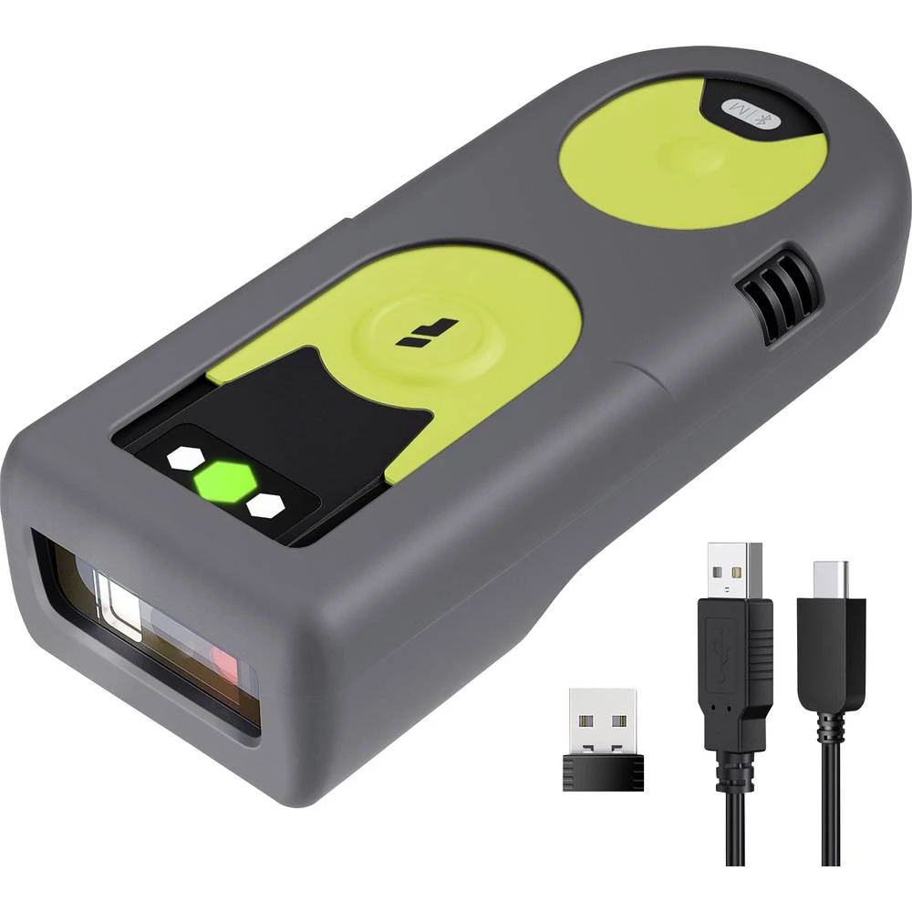 inateck bar kod skener Bluetooth, bežično 1D, 2D LED crna, zelena ručni skener s postoljem slika