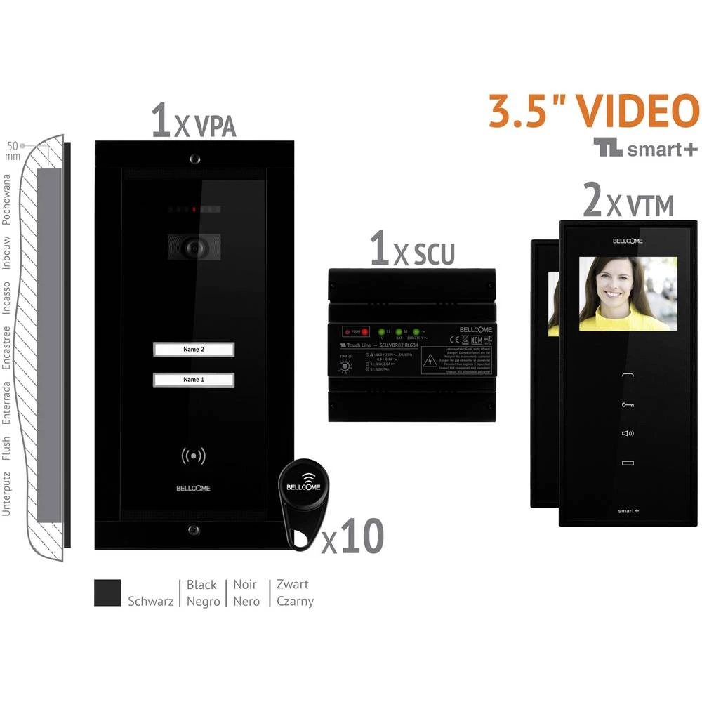 Bellcome VKM.P2FR.T3S4.BLB04 Video-portafon Crna slika